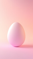 A minimalistic Easter-themed composition featuring a single egg against a soft gradient pastel background, evoking simplicity, elegance, and a modern artistic approach