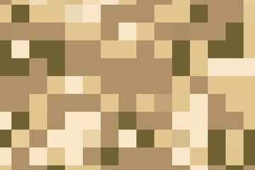 Brown beige square pixelated pattern with uniform digital grid structure. Abstract modern concept