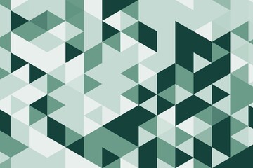 Deep jungle green triangular pixelated pattern with geometric digital texture. Abstract futuristic concept
