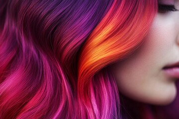 Naklejka premium Vibrant Ombre Hair - A Stunning Look