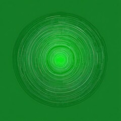 Green concentric circles, abstract art