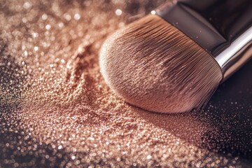 Rose Gold Glitter Makeup Brush