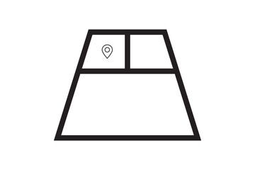 navigation path pin icon sign vector