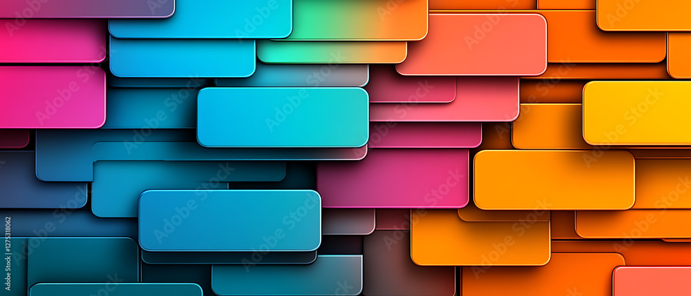Aufkleber abstract colorful overlapping rectangles design