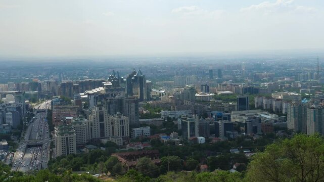 View of Almaty city from the Kok Tobe observation deck