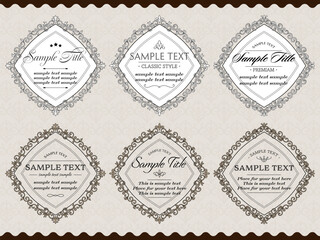 Obraz premium クラシックなボタニカル装飾のフレームセット