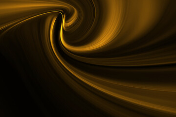 Modern bright abstract dynamic line wave curve soft light gradient neon brown yellow gold on black background design for graphics pattern web illustration technology network digital backdrop wallpaper