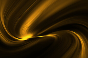 Modern bright abstract dynamic line wave curve soft light gradient neon brown yellow gold on black background design for graphics pattern web illustration technology network digital backdrop wallpaper