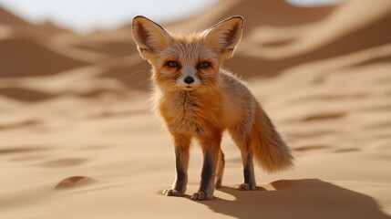 Obraz premium Fennec Fox Desert Sunset Wildlife Portrait