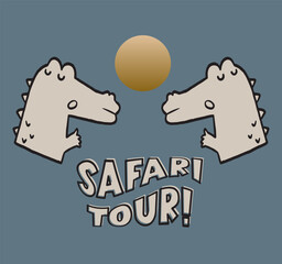Safari adventures design illustration, Simple safari travel logo vector