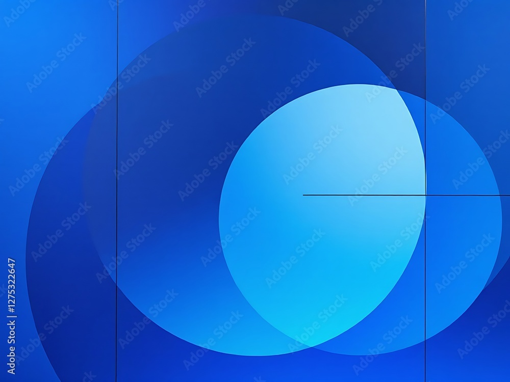 Aufkleber abstract blue spheres overlap design background with soft light gradient and geometric shapes