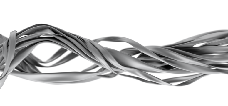 Abstract Gray Flowing Ribbons