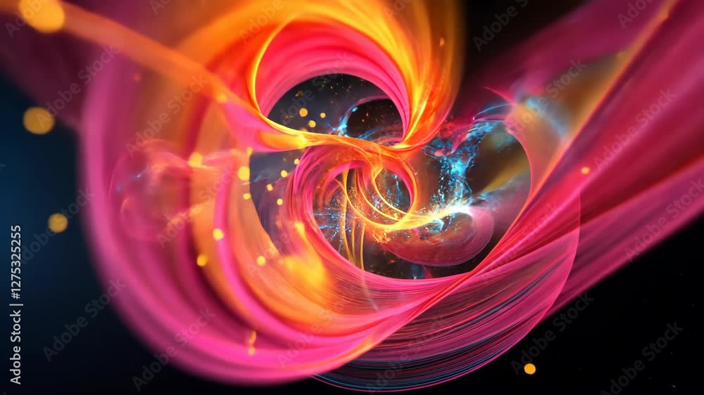Poster vivid swirling patterns create a mesmerizing abstract representation of cosmic energy and color dyna