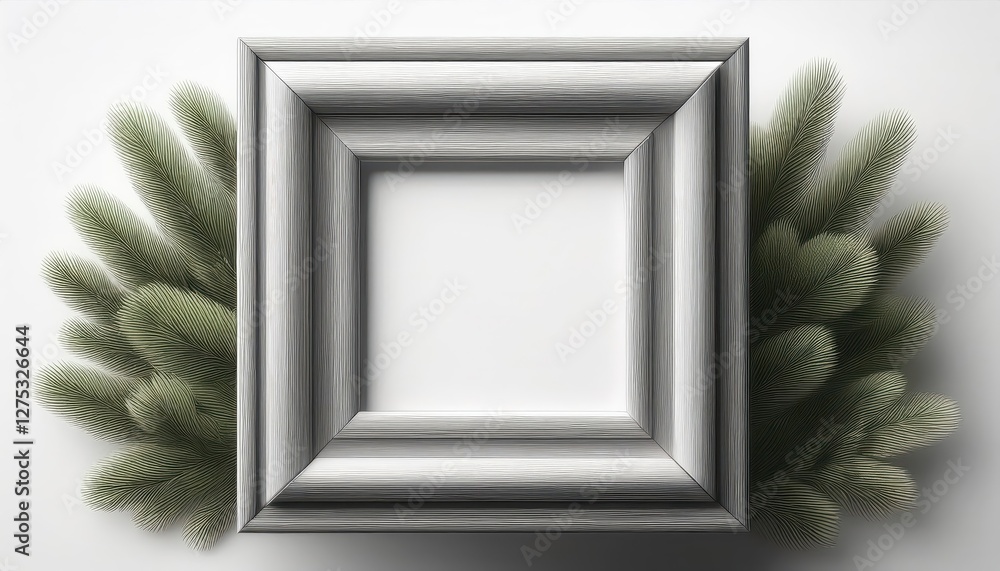 Poster 3d style vector empty square picture frame in a realistic depth, elevating minimalistic elegance and