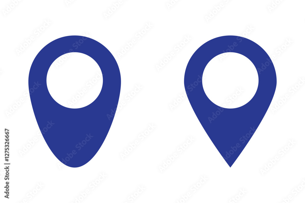 Poster navigation path pin icon sign vector