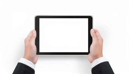 Minimalist HighTech Tablet Mockup against a White Background, Showcasing Sleek Design and Pristine Cleanliness, Perfect for Digital Art, Web Design, or Graphic Inspiration.