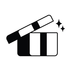 black outline gift box icon