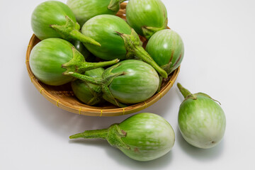 Thai eggplants isolated on white background.
