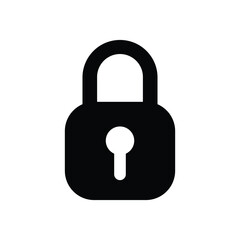 simple black close lock icon vector