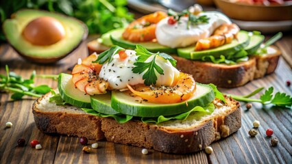 Delicious keto shrimp avocado toast, perfect for a low-carb breakfast or snack.