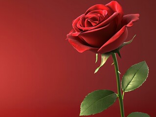Beautiful red rose. AI.
