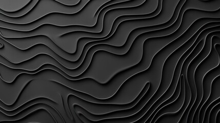 Abstract black wavy texture background.
