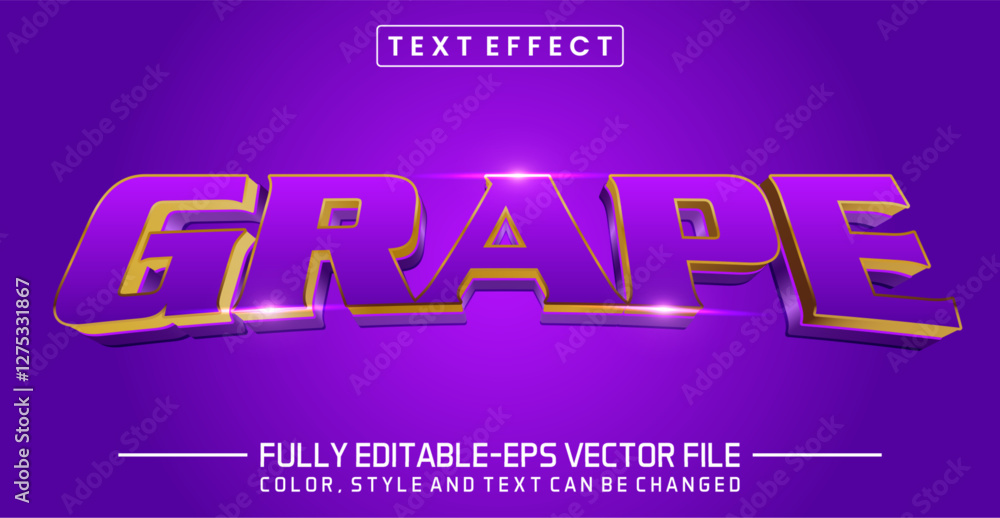 Poster grape font text effect editable