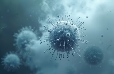 Microscopic image of PM 2. 5 particle. Small airborne pollutant poses health hazard. Microbiology concept of virus bacteria contamination, respiratory disease and environmental exposure.