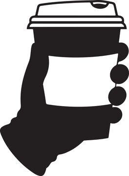 recommend clip art: Hand Holding a Coffee Cup Silhouette