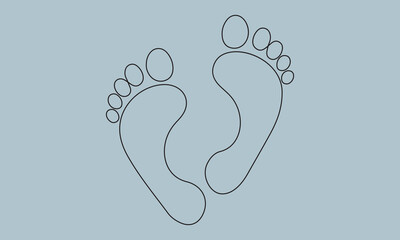 footprint on blue background