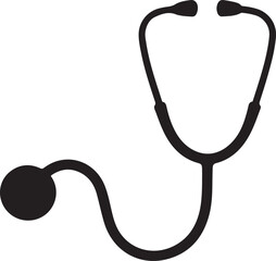 Stethoscope Medical Icon silhouette Vector Look