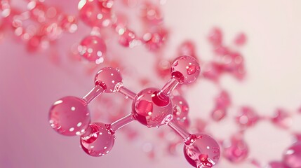 Obraz premium 3d illustration of molecule model – science background with atomic structure in abstract chemistry concept – blue molecular network for education or research