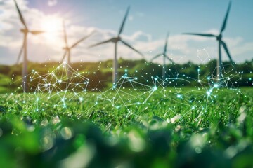 A green finance advisor discusses sustainable investment strategies with a client. A portfolio with ethical and renewable energy, Generative AI 