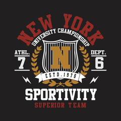 new york sportivity design typography vector illustration