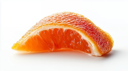 Candied Orange Segment Close up on White Background