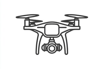 3D line icon representing a drone camera designed for aerial photo captures.