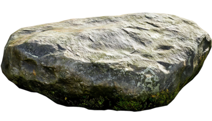 Isolated smooth gray rock outdoors