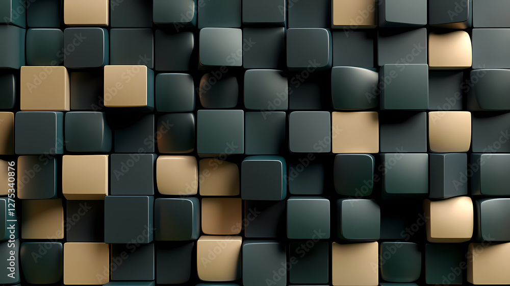 Aufkleber abstract 3d cubes pattern in modern tech style