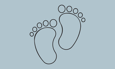 foot print on blue