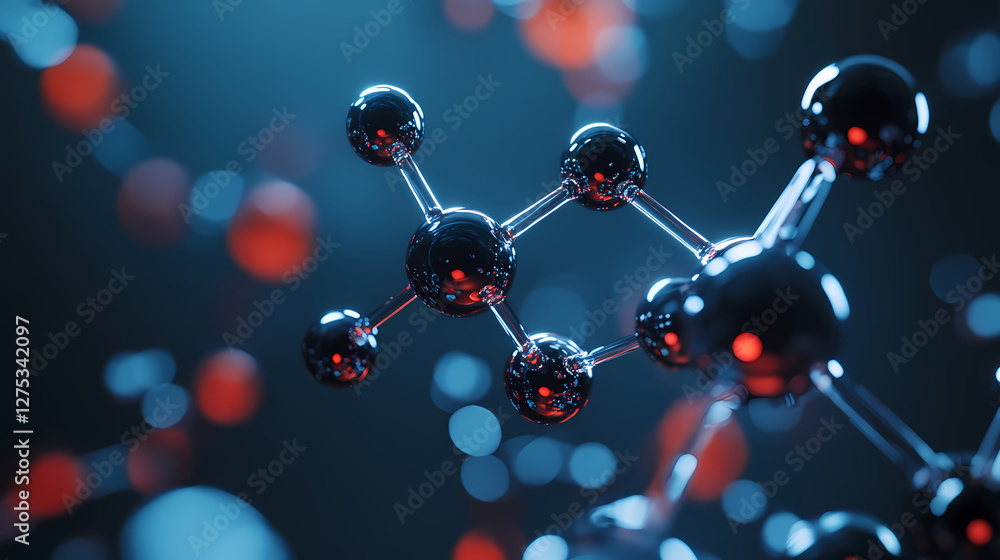 Poster 3d molecular structure rendering