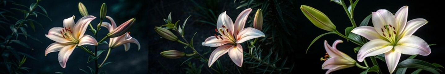 Fototapeta premium A captivating arrangement of lilies, showcasing their delicate beauty and elegance.