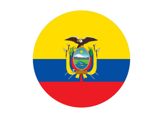 Ecuador Flag icon. Round circle flag icon design, vector illustration