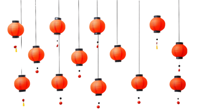 Chinese lanterns hanging, festive, celebration, decorative