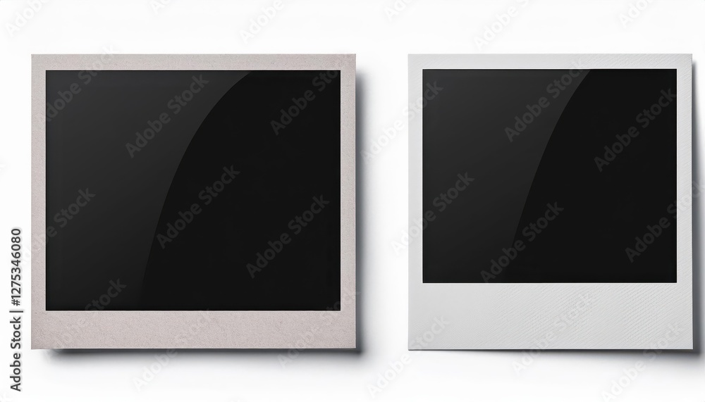 Poster realistic vector mockups of empty photo frames compositions a vivid exploration of geometric pattern
