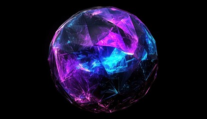 Fototapeta premium Abstract glowing purple and blue sphere.