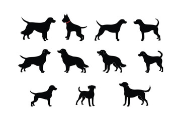 Dog Silhouette Collection - Various Breeds and Poses for Pet Lovers and Trainers