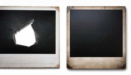 Vintage Polaroid Retro Photograph Frames Filled with Old Instant Prints from, Echoing a Nostalgic Aura with Warm Tones and Grainy Textures.