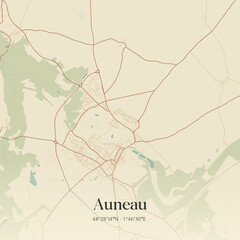 Obraz premium Vintage map of Auneau, France.