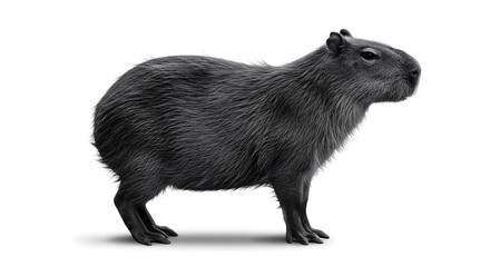 Fototapeta premium capybara side view white background generative ai art