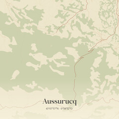 Vintage map of Aussurucq, France.